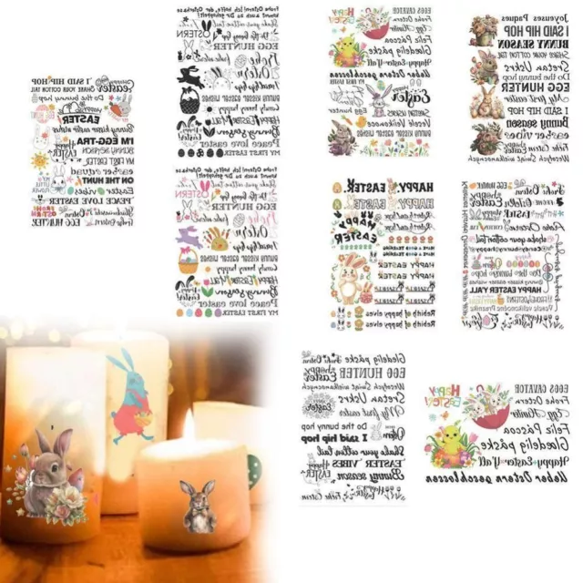 Rich Color Candle Tattoo Stickers Easter Theme Party Stickers