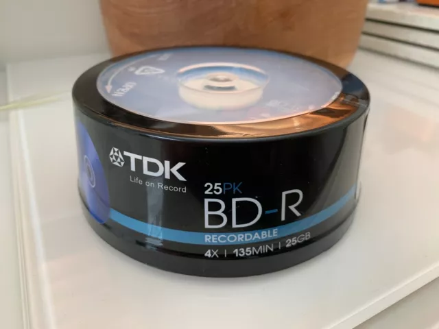 TDK T78301 25 GB 4x beschreibbar BD-R - Cakebox 25er-Pack