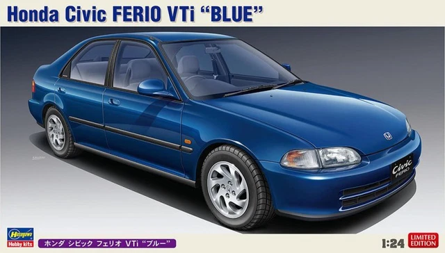 Hasegawa 20621 1/24 Scale Model Car Kit Honda Civic Ferio VTi EG8 Blue Edition