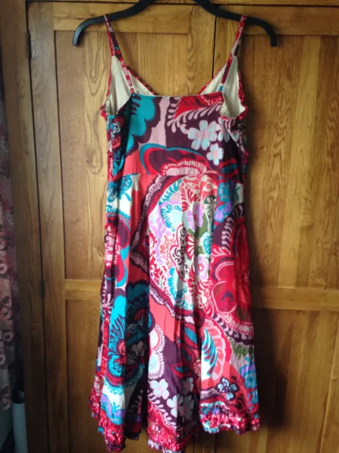 Bnwt! Izabel London Red & Cream Flower Print Cotton Sun Dress Size 12