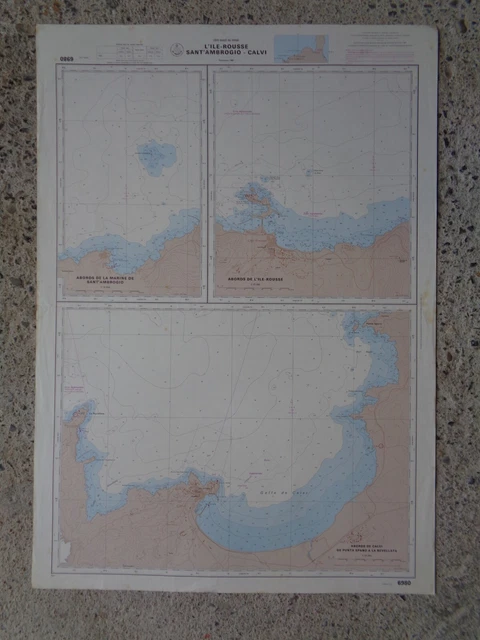 CARTE  MARINE / L'île Rousse - Sant'Ambrogio - Calvi  Côte ouest de Corse  1984