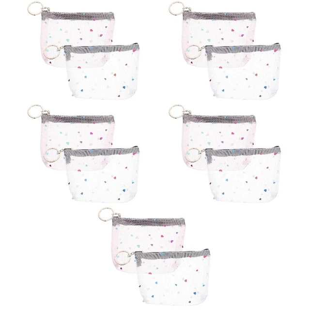 10 pièces porte-monnaie sacs de maquillage pour femmes porte-clés porte-monnaie