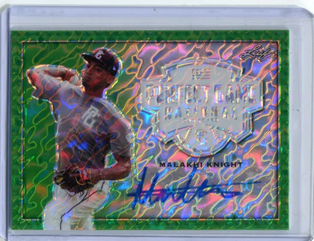 2020 Leaf Perfect Game Autographs Metal Green Marble Malakhi Knight Auto 1/1