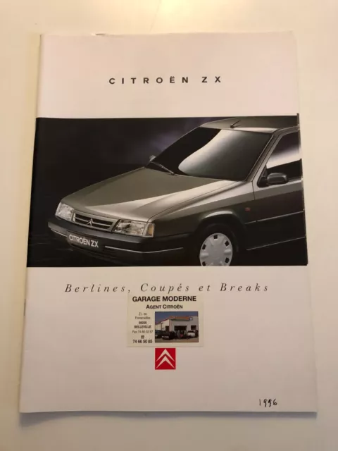 CITROËN ZX Berlines coupés et breaks dépliant catalogue publicitaire vintage C31