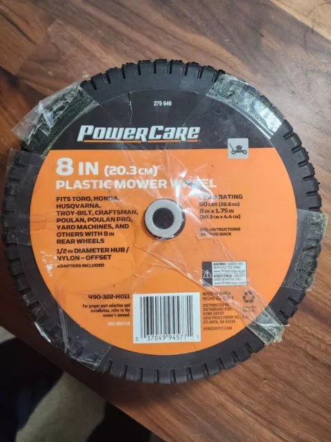 Powercare 6 in. x 1.5 in. Universal Plastic Wheel for Lawn Mowers