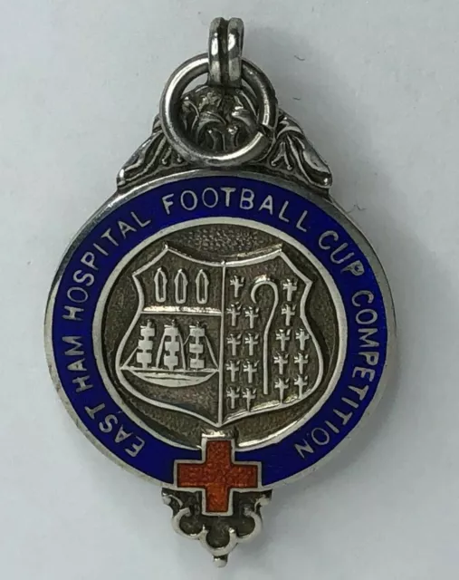 1939 Solid Silver East Ham Hospital Football Cup Competition Finalist Medal Fob