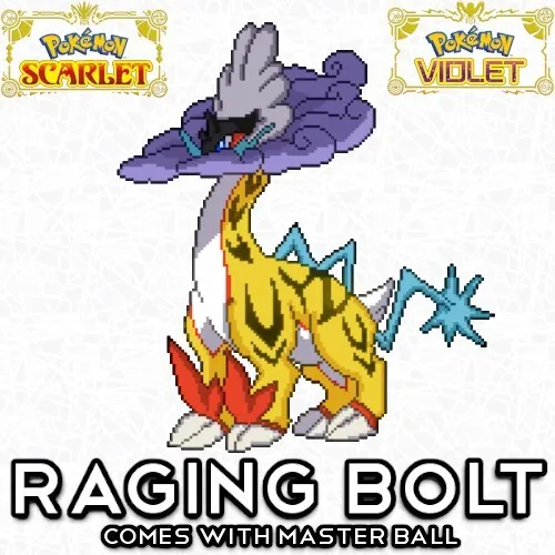 Raging Bolt Lv. 75 Raikou Ancient Paradox Non-Shiny Pokemon Scarlet Violet SV
