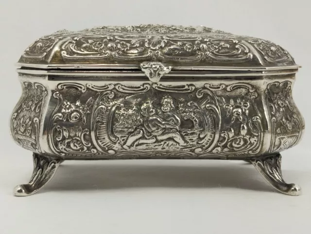 Antique Silver Germany Hallmarked Jewelry Box