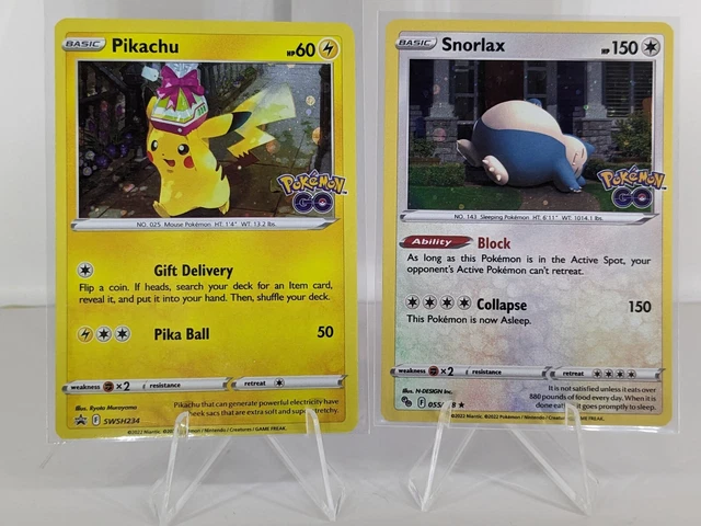 Pokémon TCG Pikachu SWSH234 Holo Black Star Promo & Snorlax 055/078 Holo Rare