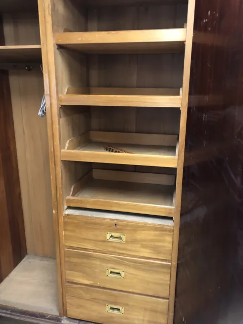 Large Edwardian Wardrobe With Mirror And Drawers