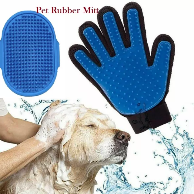 Pet Dog Cat Bath Brush Comb Rubber Glove Hair Fur Grooming Massaging Mit UK