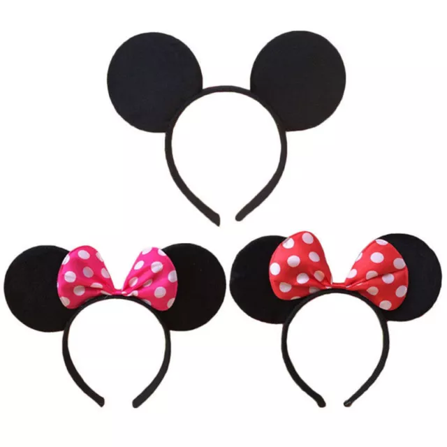 Minnie Mouse Ear Bow Headbands Baby Girls Cute Cartoon Accessories Kids Headwrap