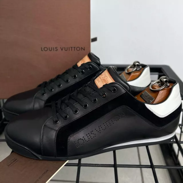LOUIS VUITTON men's LV logo suede/fabric sneakers, Size 7/US 9  (27.5cm/10.8in)