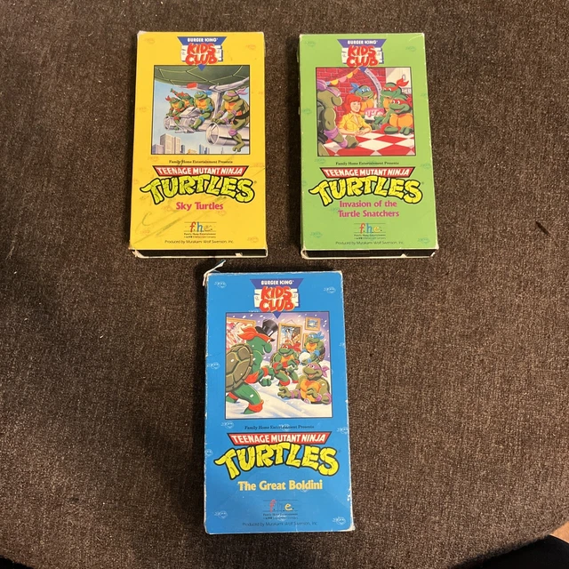 TEENAGE MUTANT NINJA Turtles (VHS 1990) Burger King Kids Club Set Of 3 ...