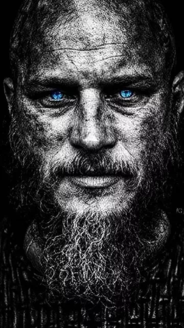 toile tableaux guerrier viking roi Ragnar  50x70 cm