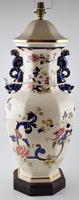 Mason's Ironstone Blue Mandalay Hand Painted HUGE 74 cm Lamp Mason's Ironstone Blue Mandalay Hand Painted HUGE 74 cm Lamp