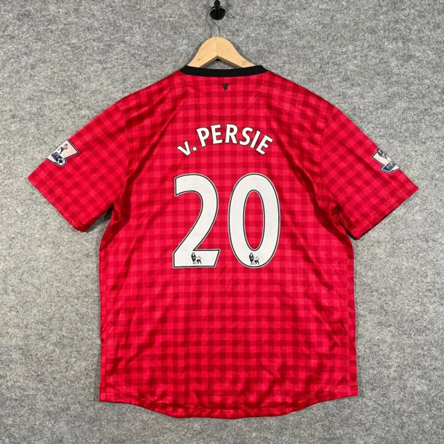 MANCHESTER UNITED Mens Extra Large Red Home NIKE Football 2012-13 V PERSIE #20