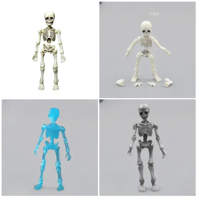 Mini figura de acción esqueleto casa miniaturas escala 1:12 pulgadas decoración