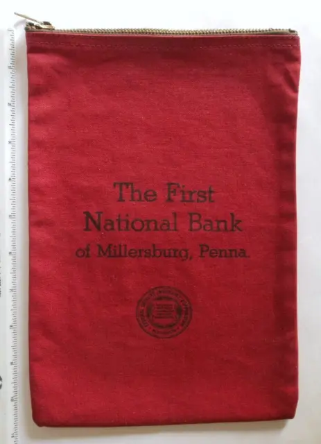 First National Bank of Millersburg, Penna. PA Zipper Coin Money Bag