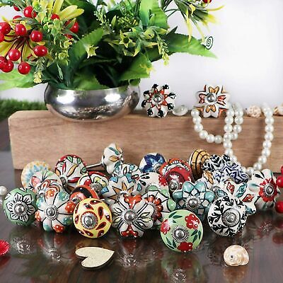 Ceramic Hand Painted Drawer Door Handles Color knobs Cabinet Knobs Pulls
