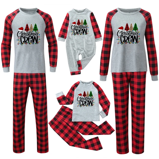 T-shirt donna Natale stampa a quadri maniche lunghe pantaloni top Natale
