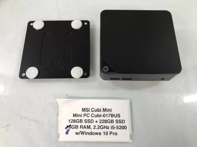 MSI Cubi Mini Cubi-017bus I5 2.2GHz Duel 228GB & 128GB SSD 8 GB Ram Windows 10 2