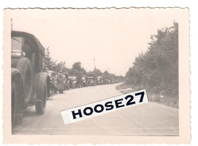 Foto WH Fahrzeugkolonne "Auf dem Weg.." Naumur Frankreich 9x6cm 1940 2.WK orig.
