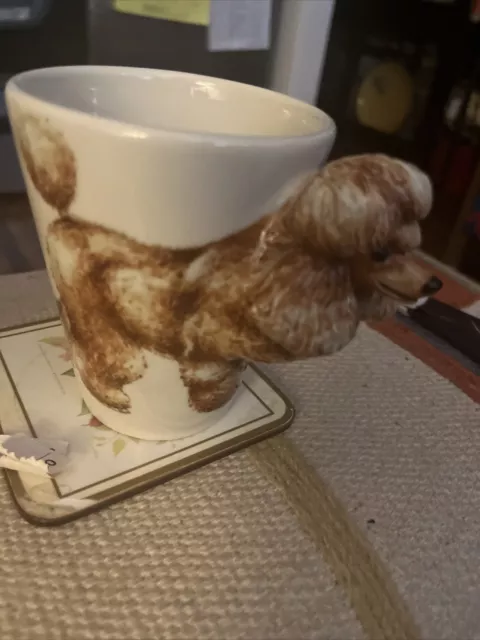Blue Witch 3D Mug Apricot POODLE Dog Ceramic Hand Crafted 11 Oz  Coffee Cup Mug