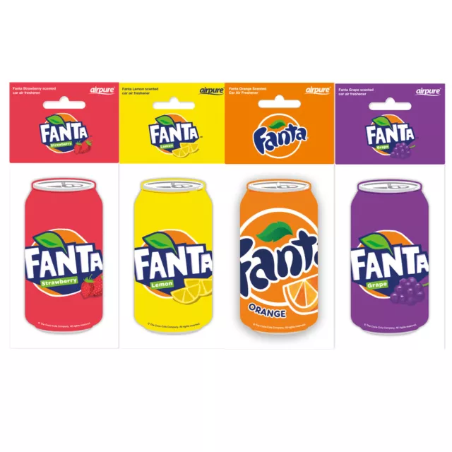 Fanta Fizzy Drink Car Air Freshener Freshner Fragrance Scent - Assorted 4 Pack