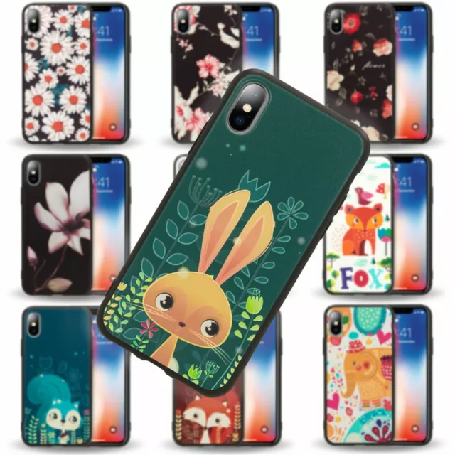 NALIA Hülle für Apple iPhone X XS, Slim Silikon Motiv cover Schutz case Bumper