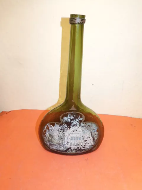 Alte Gose-Flasche mit handgemalter Ansicht, um 1900