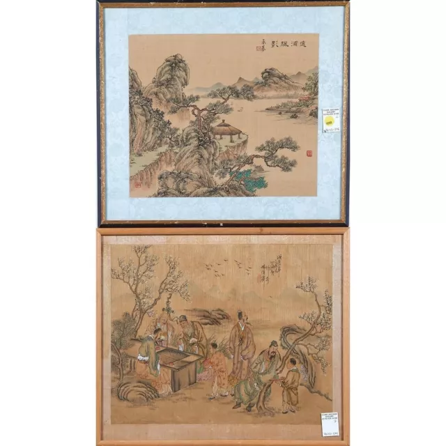 Vintage Chinese Signed Framed Watercolor Ink (lot of 2) Chinese watercolor paint