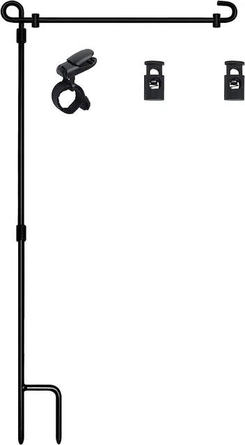HOOSUN Garden Flag Stand, Premium Garden Flag Pole Holder Metal Powder-Coated We