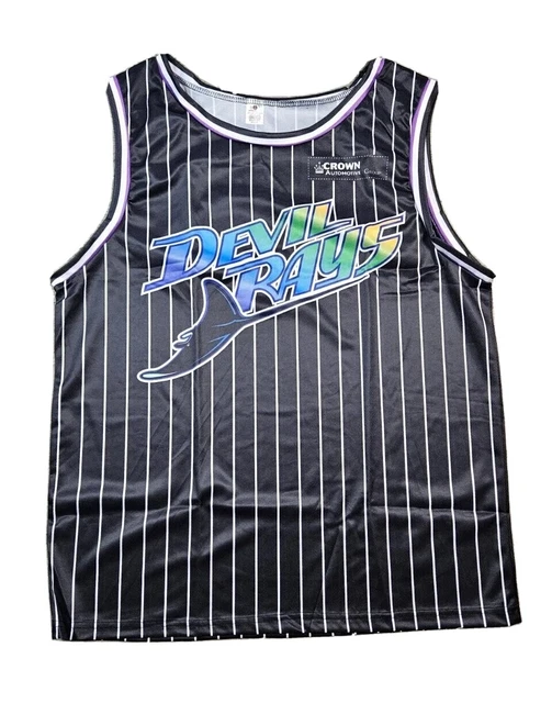 Maillot Tampa Bay Rays White Devil Rays - Taille Large - Officiellement Licencié - Porté En Match