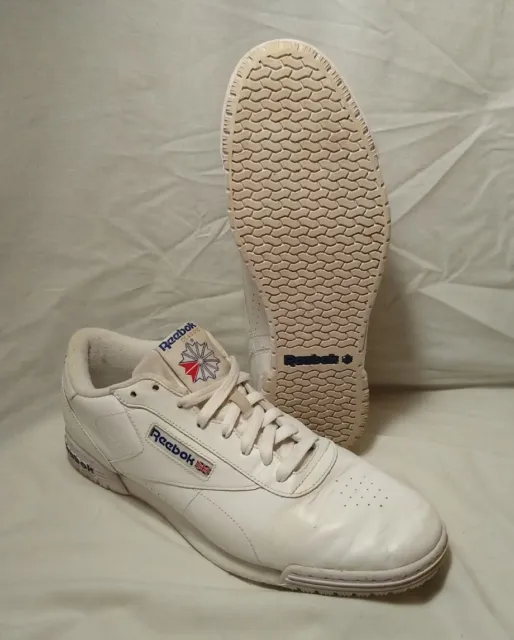 M-11 - Reebok Exofit Classic Lo MU White Leather & Navy Clean! AR3169 See Below