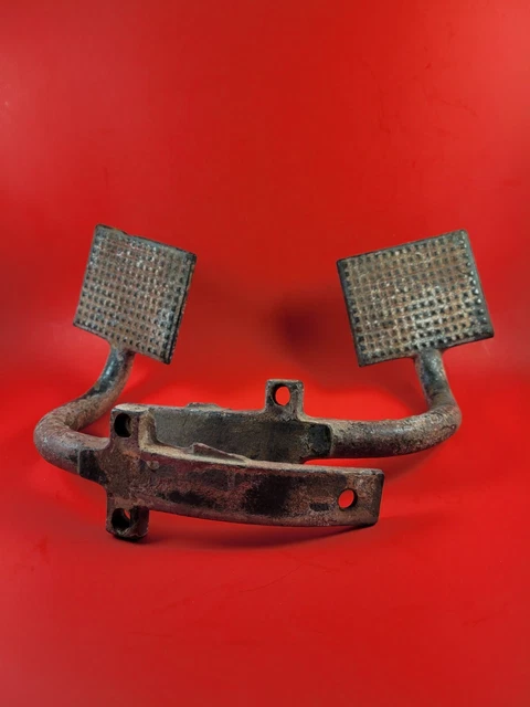Antique Cast Iron Horse Drawn Carriage Buggy Wagon Footsteps Square Vintage Pair