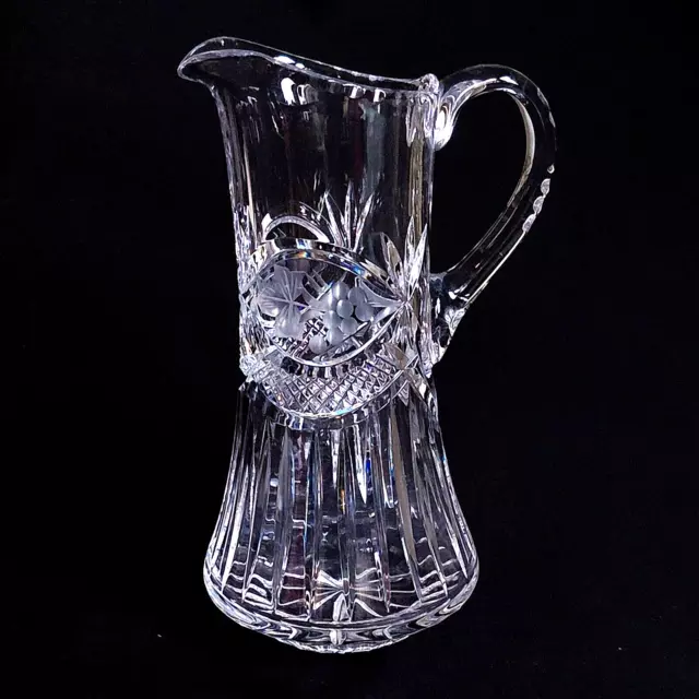 1 (One)  CRYSTAL CLEAR INDUCSTRIES CHARDONEY Cut Lead Crystal Pitcher-RETIRED