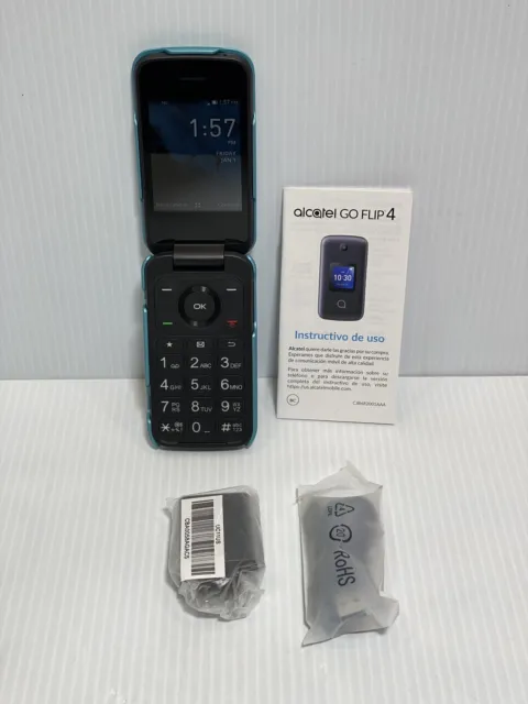 NEW ALCATEL GO Flip 4 - 4056W - 4GB - Blue (T-Mobile) 4G LTE GSM Flip Cell  Phone $49.99 - PicClick