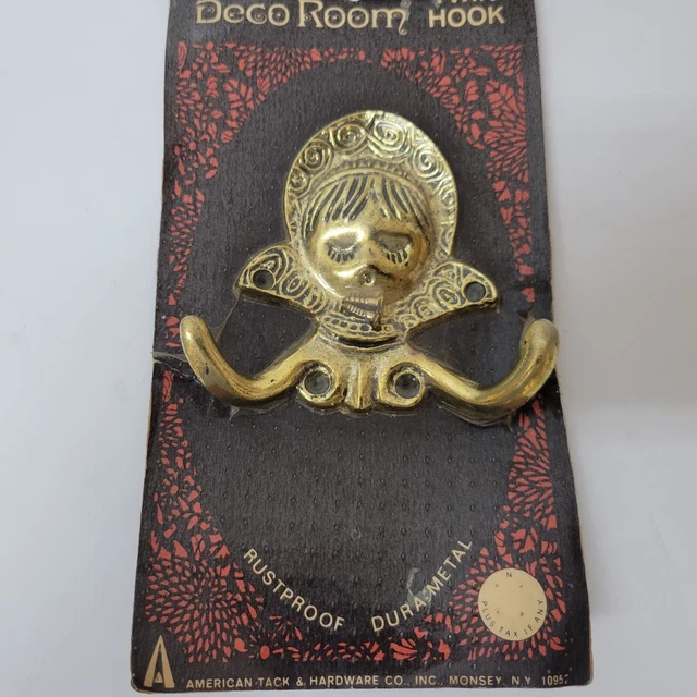 Vtg. 1960's Praire Girl Angel Brass Twin Hook  American Tack Hardware Unique MCM