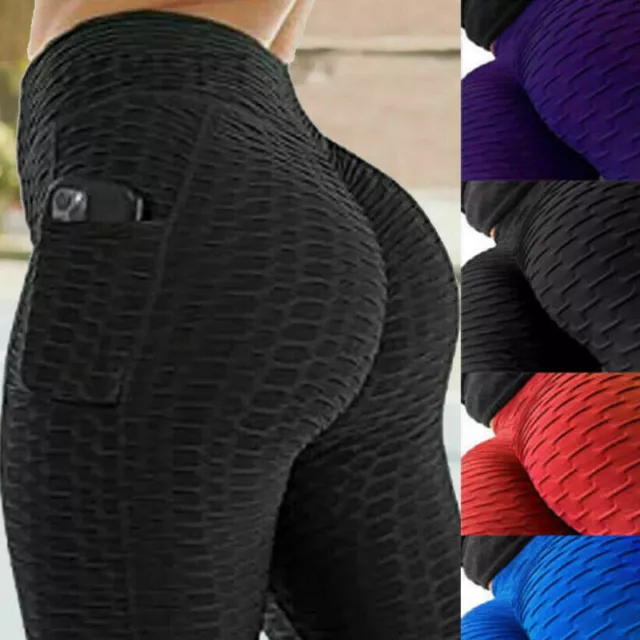 Damen Yoga Leggings Push Up Sport Hose Fitness Gym Laufhosen Stretch Leggins BMG