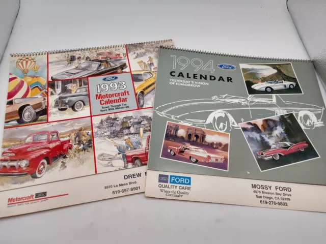 1993 and 1994 Ford  Wall Calendars Vision of Tomorrow and Motorcraft  12 months