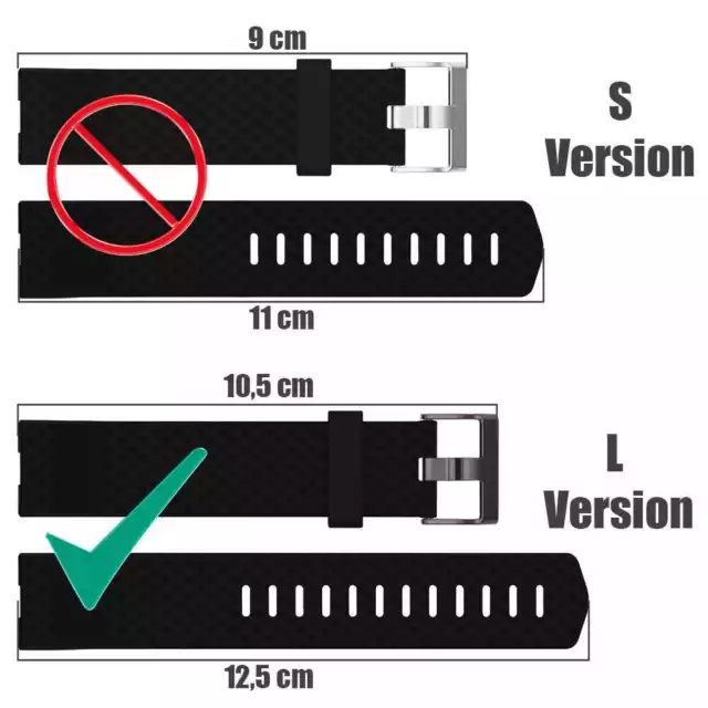 Recambio Correa de Silicona TPU Ajustable para Fitbit Charge 2 Tamaño L Negra 2