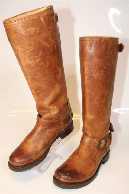 Frye Womens 8 B Veronica Back Zip Leather Riding Boots 3477552 MISSING STRAP