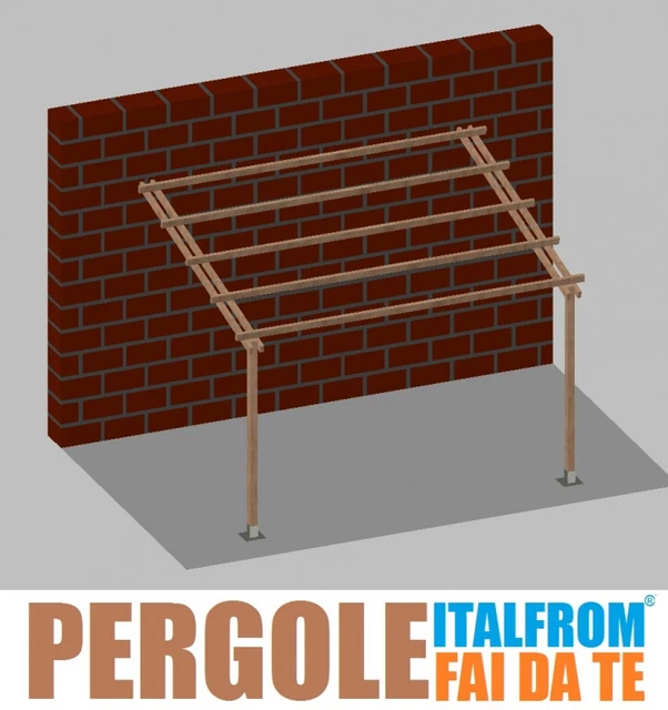 Pergola Libera 4x6 In Legno Impregnato In Autoclave E Ferramenta Inclusa - Foto 6
