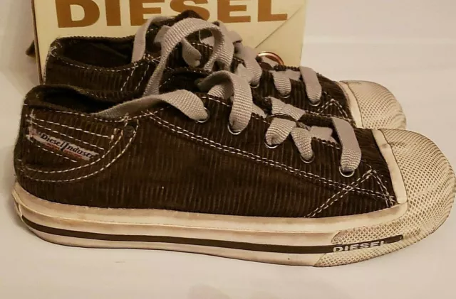 NIB DIESEL Corduroy Distressed Magnete Exposure Shoes Sneaker Boy US 13 Eur 31