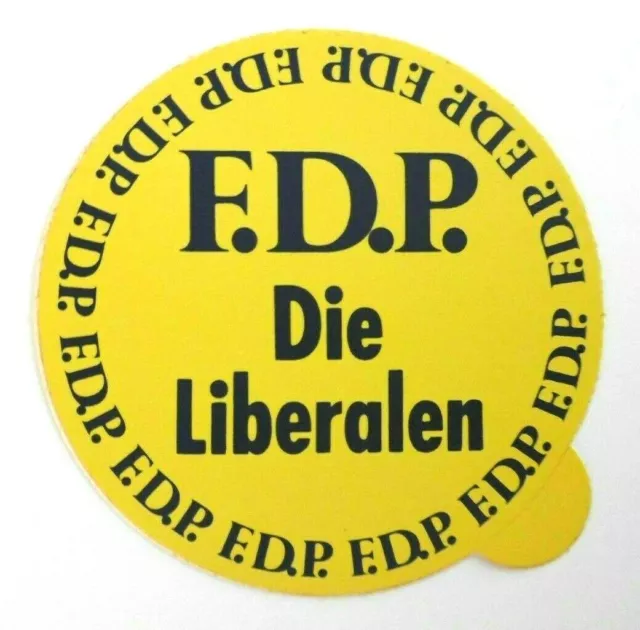 Werbe-Aufkleber F.D.P. Die Liberalen Freie Demokraten Partei FDP Wahl 80er