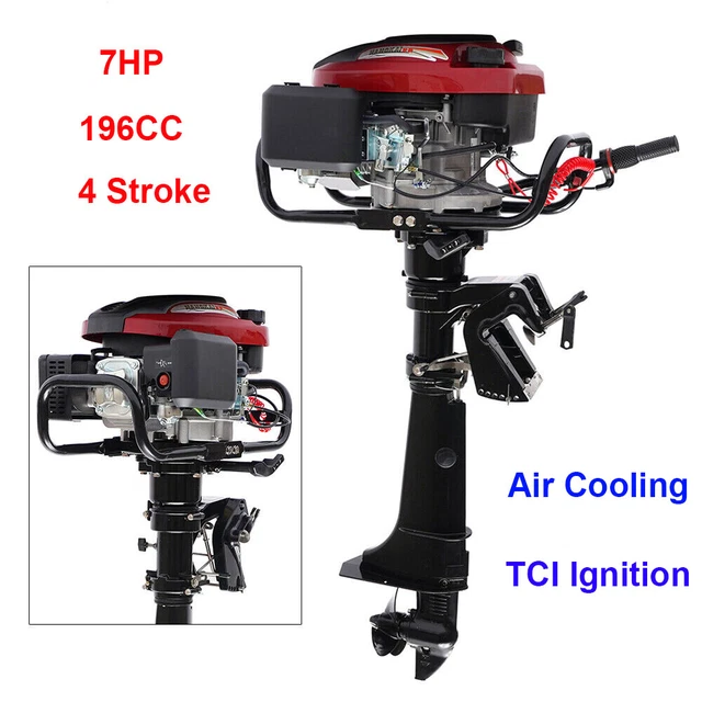 7 HP Outboard Motor 4-Stroke 196CC Fishing Boat Engine with Air Cooling System