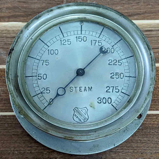Vintage Ashcroft Steam Pressure Gauge FOR SALE! PicClick UK