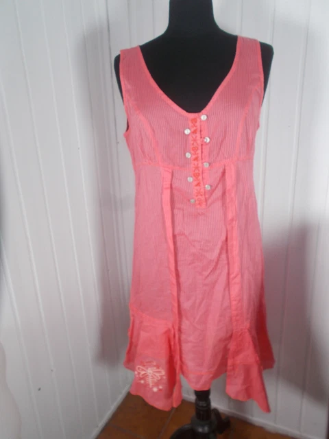 Robe En Lin LMV La Mode Est à Vous - Taille 38, Couleur Saumon, Occasion Très Bon état