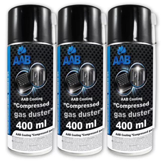 3 x AABCOOLING DRUCKLUFTSPRAY 400 ML AIR DUSTER REINIGUNG DRUCKLUFTREINIGER